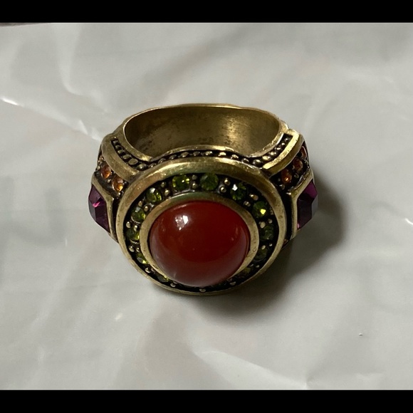 Heidi Daus Carnelian Crystal Ring Size 6 - Picture 3 of 4